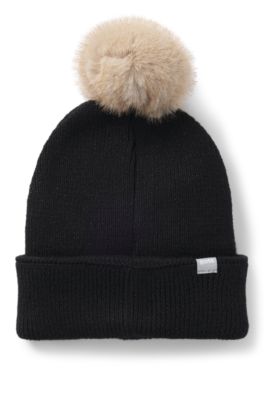 Berretto per bambini effetto luccicante con monogramma Double B, Nero