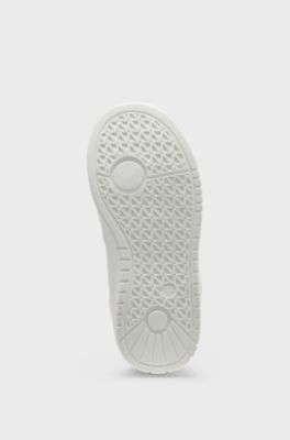 Kids' trainers in leather and fabric, White