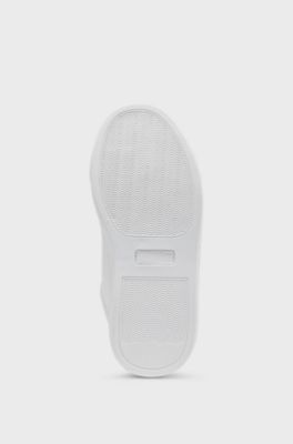 Kids' trainers in leather with contrast details, White