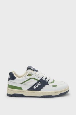 Kids' trainers in canvas and leather, White