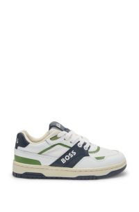 Kindersneakers van canvas en leer, Wit