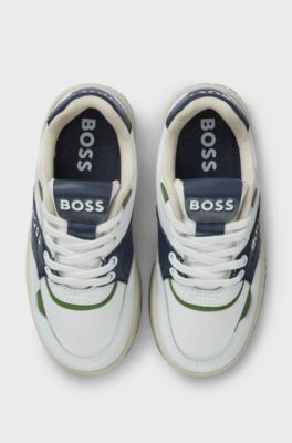 Kids' trainers in canvas and leather, White