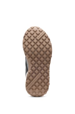 Kids' trainers with real and faux leather, Patterned