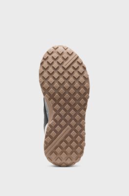 Kids' trainers with real and faux leather, Patterned