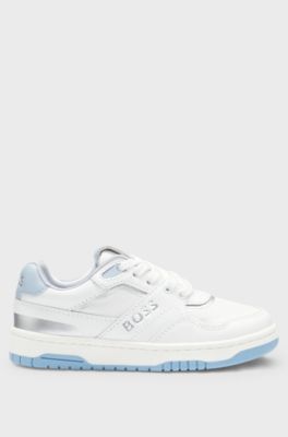 Baskets en cuir et toile pour enfant, Blanc