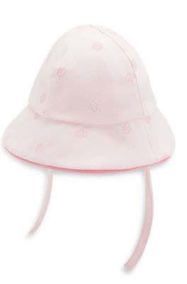 Baby hat in cotton with Double B monograms, Light Pink