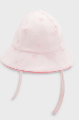 Baby hat in cotton with Double B monograms, light pink