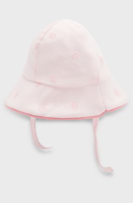 Baby hat in cotton with Double B monograms, light pink