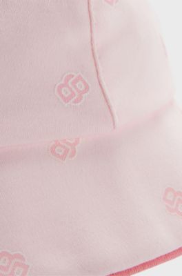 Baby hat in cotton with Double B monograms, light pink