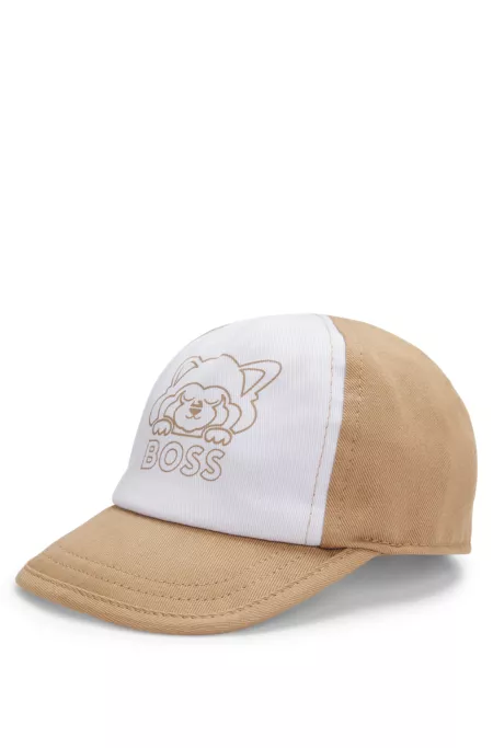 Casquette avec logo panda rouge brodé pour bébé