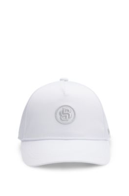 Kids' twill cap with Double B monogram, White