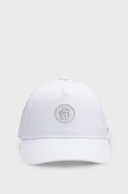 Kids' twill cap with Double B monogram, White