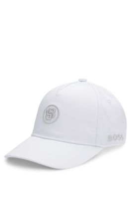 Cappellino per bambini in twill con monogramma Double B, Bianco