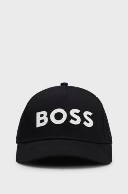 Casquette en twill de coton &agrave; logo imprim&eacute; en gomme pour enfant, Noir