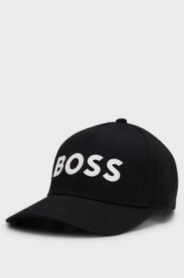 Casquette en twill de coton &agrave; logo imprim&eacute; en gomme pour enfant, Noir
