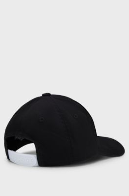 Kinderpet van een katoenen twill met logo in rubberprint, Zwart
