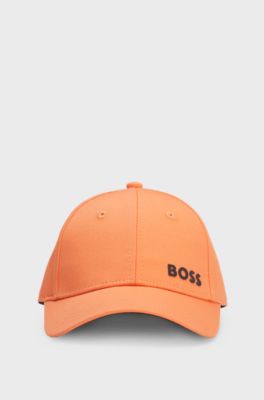 Kids' cap with contrast logo print, Orange