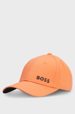 Kids' cap with contrast logo print, Orange