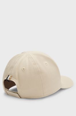 Kids' cap in cotton twill with contrast logo print, Beige