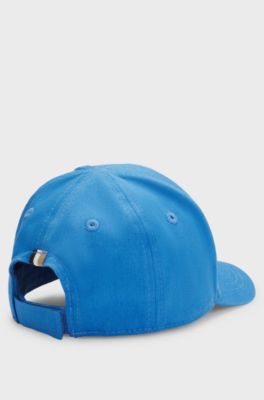 Kids' cap in cotton twill with contrast logo print, Blue