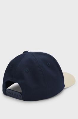 Kids' cap with colour-blocking and logo print, White