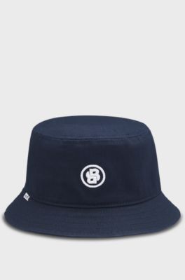 Kids' bucket hat in cotton with Double B monogram, Dark Blue