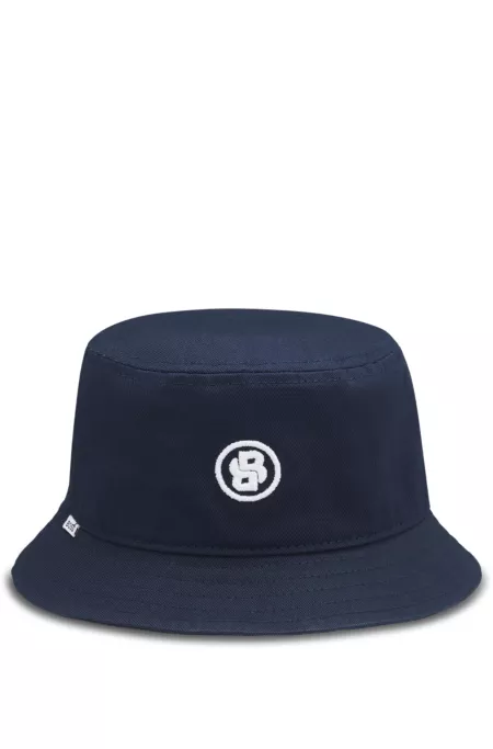 Gorro de pescador para niños de algodón con monograma Double B