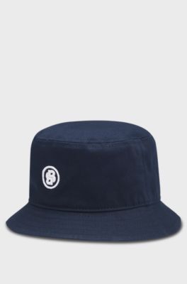 Kids' bucket hat in cotton with Double B monogram, Dark Blue