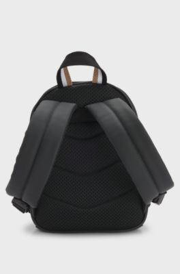 Kids' backpack with silicone logo, Black