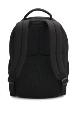 Kids' ripstop backpack with silicone logo, Black