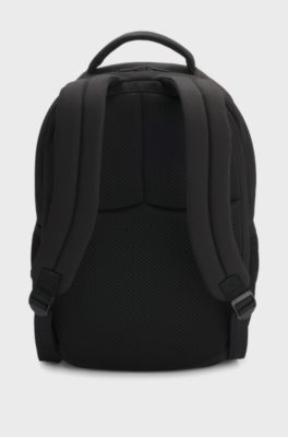 Kids' ripstop backpack with silicone logo, Black