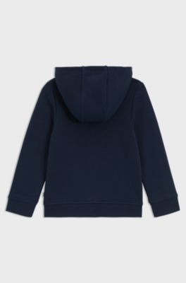 Kids' cotton-blend-fleece hoodie with logo print, Dark Blue