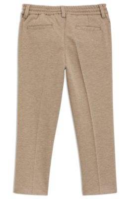 Kids' suit trousers in stretch fabric, Beige