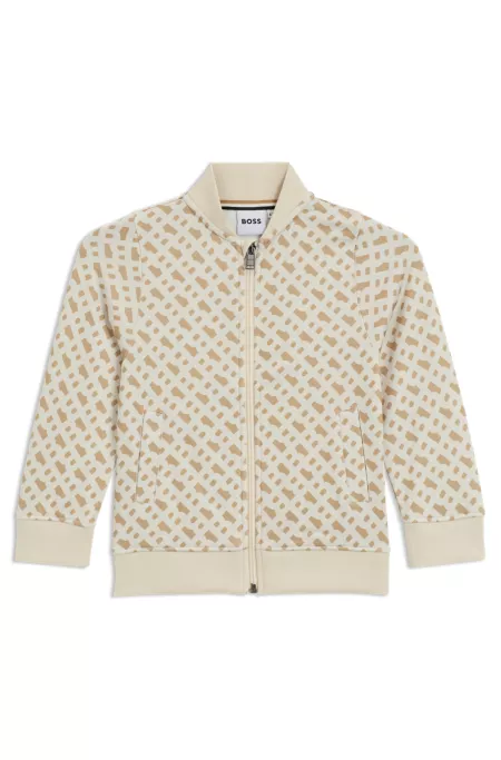 Veste zippée à imprimé monogramme intégral pour enfant