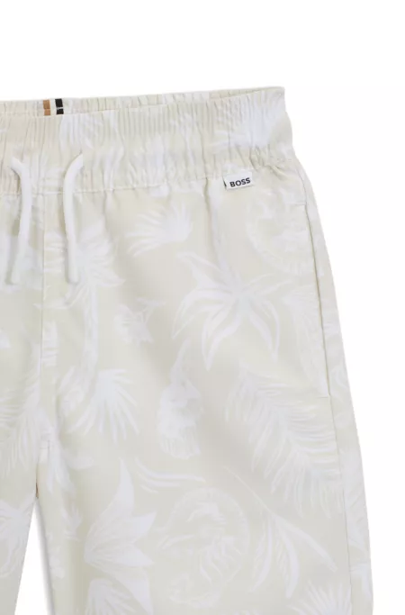 Short de bain à imprimé palmier intégral pour enfant