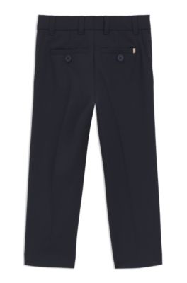 Kids' regular-fit trousers in a stretch-wool blend, Dark Blue