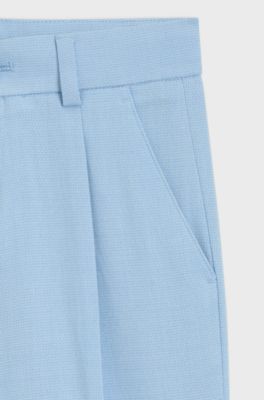 Pantaloni eleganti per bambini in tessuto elasticizzato, Celeste