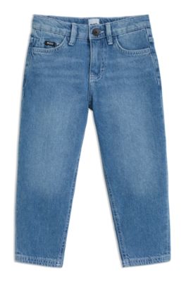 Kids' loose-fit jeans in blue denim, Blue