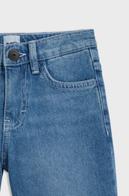 Loose-fit kinderjeans in blauw denim, Blauw