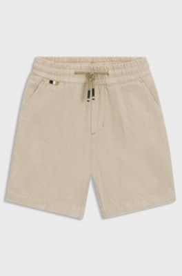 Kids' shorts in linen and cotton, Beige