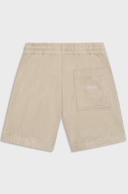 Kids' shorts in linen and cotton, Beige