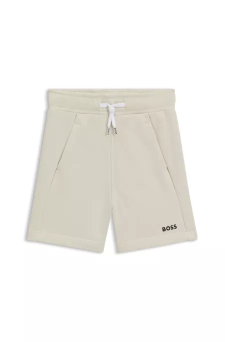 Short en polaire de coton mélangé à logo imprimé pour enfant