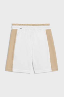 Kids' logo-print shorts with side-seam inserts, White