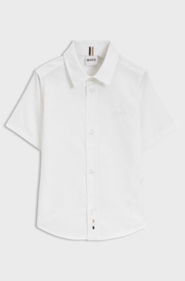 Regular-Fit Kids-Hemd aus Oxford-Baumwolle, Wei&szlig;