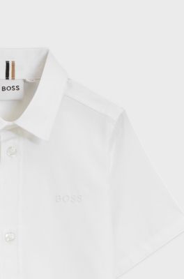 Kids' regular-fit shirt in Oxford cotton, White