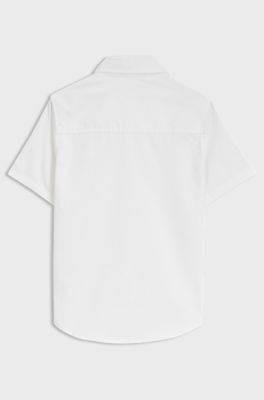 Regular-Fit Kids-Hemd aus Oxford-Baumwolle, Wei&szlig;
