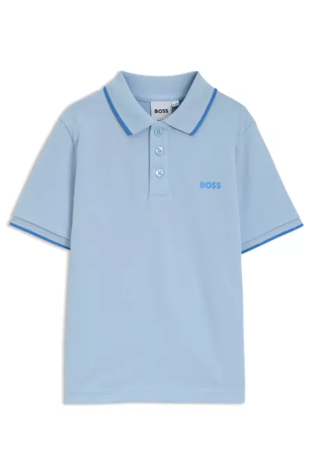 Polo en piqué de coton à logo imprimé pour enfant