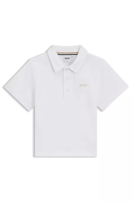 Polo para niños de algodón con logo bordado