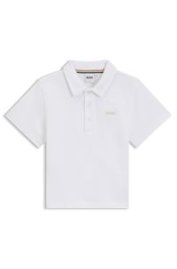 Kinderpolo van katoen met geborduurd logo, Wit