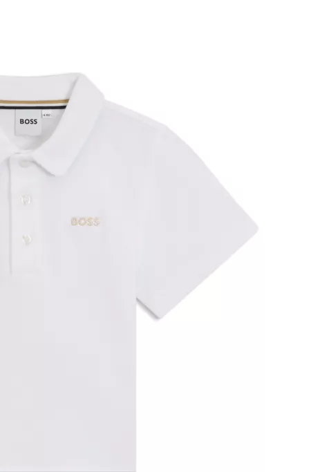 Polo para niños de algodón con logo bordado